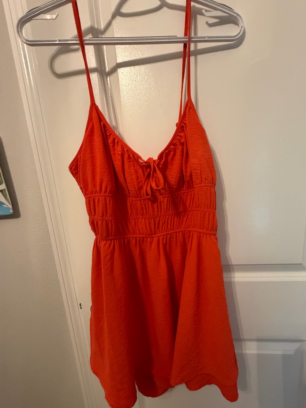No Boundaries Bright Orange Tie-Front Romper